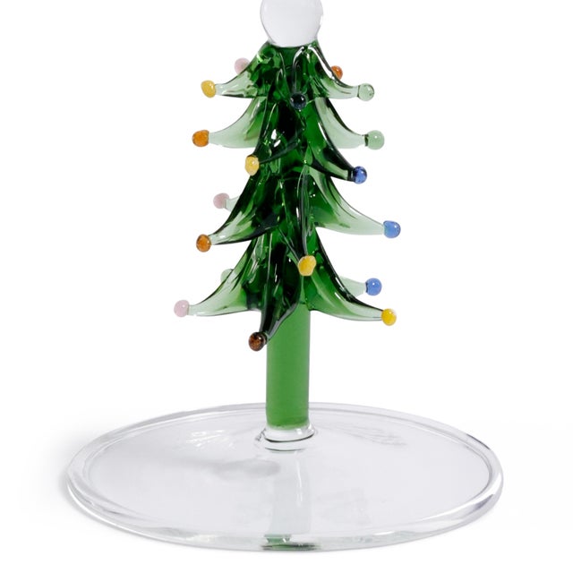 Contemporary Treetop Tree Cheers Green Wine Glasses, Set of 4 For Sale - Image 3 of 6
