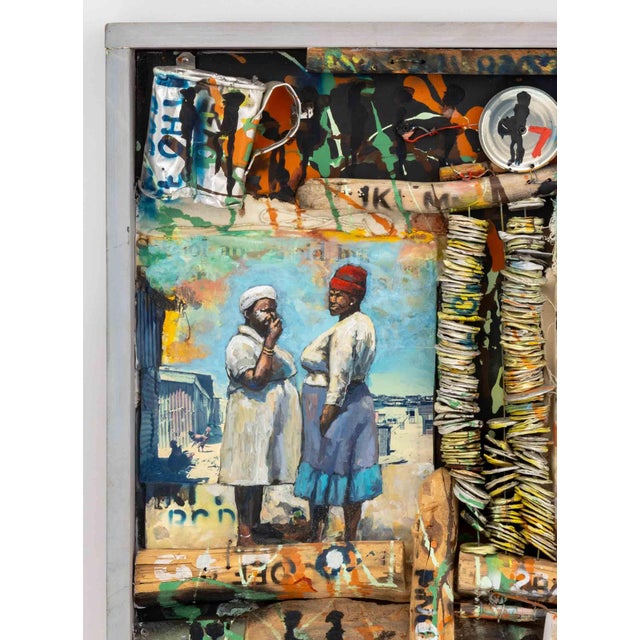 Willie Bester "Township Life" Mixed Media, 1993 For Sale - Image 4 of 13