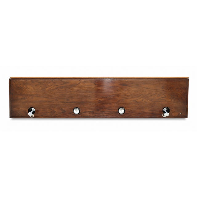 Brown 1970s King Size Henredon Bridge/Headboard Piece Overhung Between 2 Armoires For Sale - Image 8 of 8