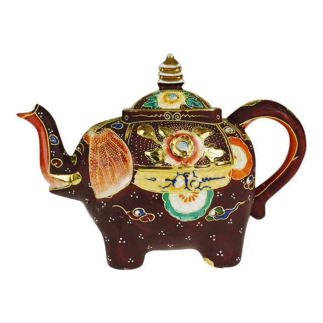 Vintage Japanese Moriage Elephant Teapot Chairish