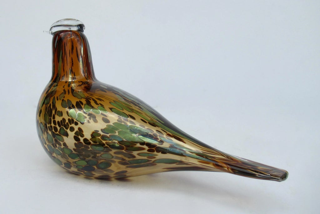 C.1994-96 Signed Oiva Toikka, for Iittala Mouth-Blown Amber Brown