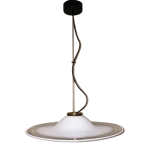 Mid-Century Modern Murano Pendant Lamp White Crystal