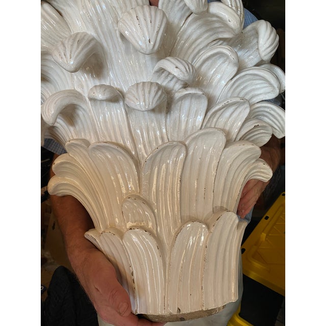 Monumental Continental Glazed Terracotta Palm Tree and Chinoiserie Stove For Sale - Image 10 of 14
