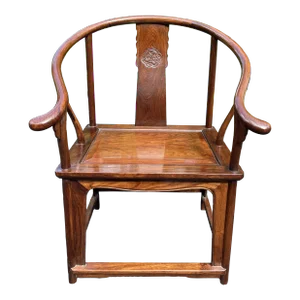 19th Century Antique Chinese Ming Style Rosewood Horseshoe-back Armchair