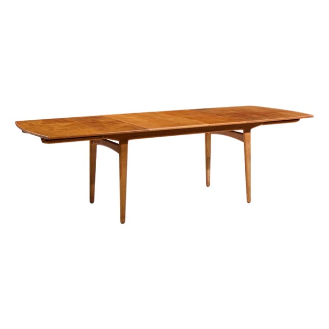 Mid 20th Century Knud Andersen for Jca Jensen Mid 20th Century Danish Teak Hidden Leaf Dining Table For Sale
