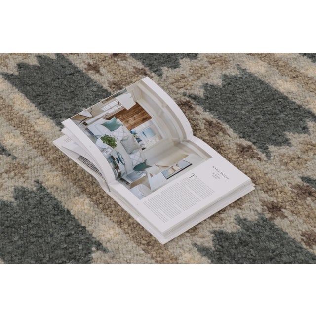 Contemporary Scandinavian Blue Taupe Wool Rug by Rug & Kilim, India For Sale - Image 10 of 11