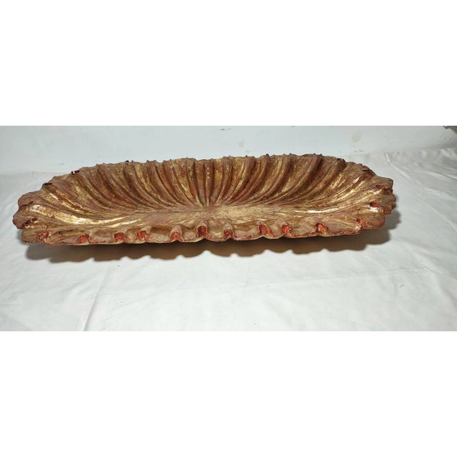 1940s Poplar Wood and Gold Leaf Centerpiece, 1930s For Sale - Image 5 of 12
