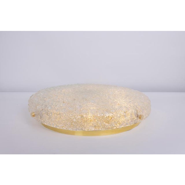 Large Vintage Flush Mount in Ice Glass from Hillebrand, Germany, 1970s For Sale - Image 12 of 16