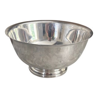 1960s Paul Revere Style Gorham Silver Plate Pedestal Bowl For Sale