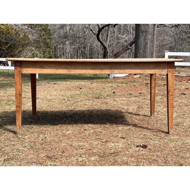 Farmhouse Early 19th Century Provincial Farmhouse Work Table, Scrubbed Fruitwood For Sale - Image 3 of 13