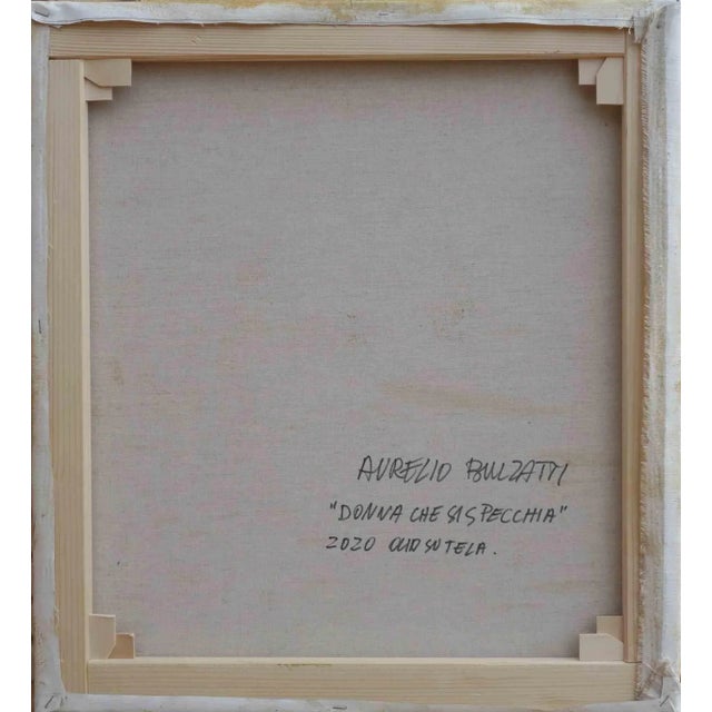 Aurelio Bulzatti, Donna che si Specchia, Original Oil on Canvas, 2020 For Sale - Image 3 of 4