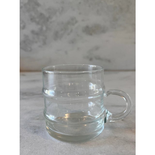 1970s Vintage 1970s Hand Blown Glass Punch Cups in Bamboo Pattern - Set of 4 For Sale - Image 5 of 9
