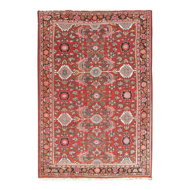 Vintage Brick Red Oriental Area Rug 7'6 X 10'9 For Sale