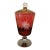 1940s Bohemian Hand Blown Ruby Flashed Compote With Lid For Sale