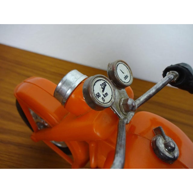 Large Vintage Orange Plastic Motorcycle, 1970s For Sale - Image 10 of 14