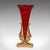 Antique Epergne, French, Gilt Bronze, Cranberry Art Glass, Flower Vase, c.1920 For Sale - Image 6 of 12