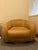 Cb2 Laszlo Leather Swivel Chair For Sale - Image 12 of 12