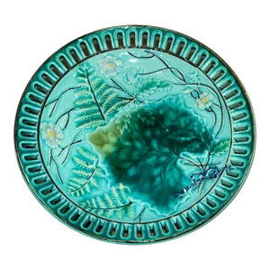 1960s Majolica Style Serving Dish