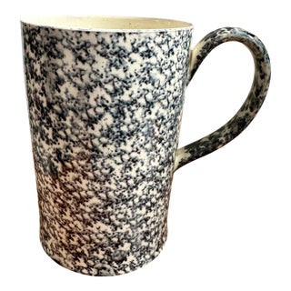Large 19th Century Spongeware Canister / Mug For Sale