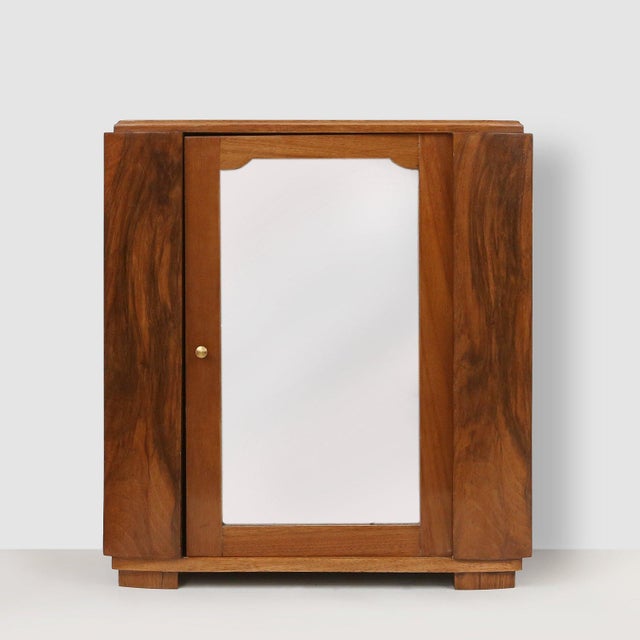 Small Art Deco Cabinet in Wood with Mirror, 1930 For Sale - Image 11 of 11