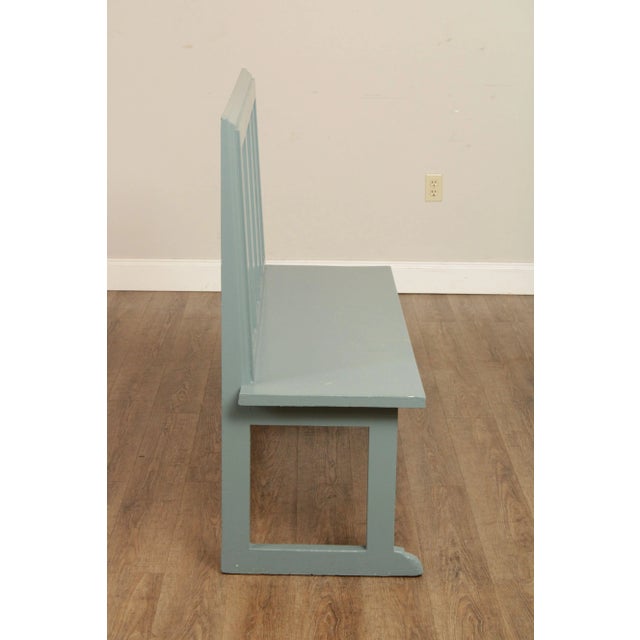 Vintage Painted Paneled Back Benches - A Pair For Sale - Image 12 of 13