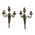 Pair of Antique French Louis XVI Neoclassical Gilt Bronze Ormolu 2 Candelabra Wall Sconces C1860 For Sale