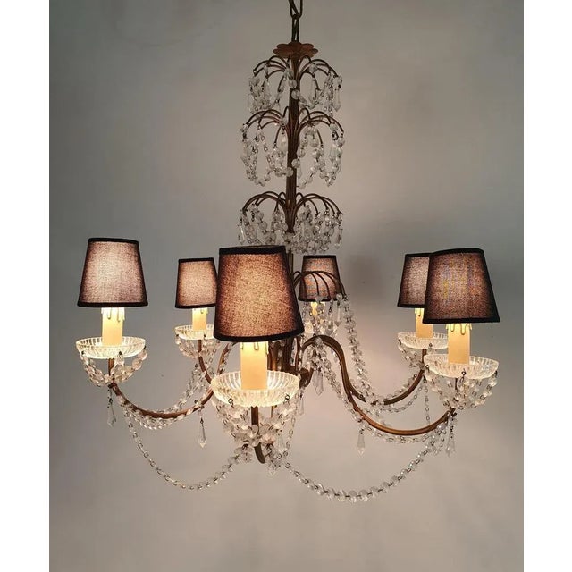 Rococo Crystal Chandelier, Italy, 1950s For Sale - Image 6 of 10