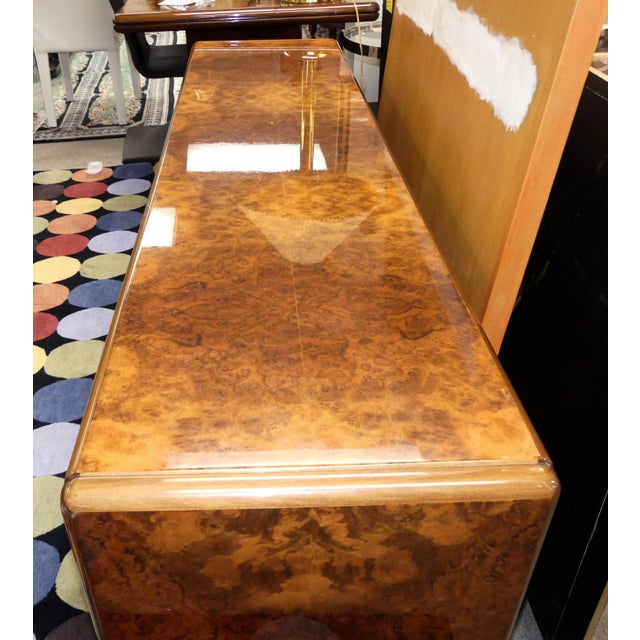 Vintage Roche Bobois Lacquered Burl Wood Credenza For Sale In Miami - Image 6 of 12