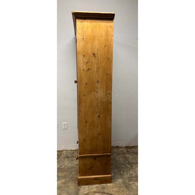 19th Century Antique English Pine Single Door Wardrobe For Sale - Image 5 of 7