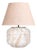Hand-Blown Glass Table Lamp with Linen Shade in White Marble by Svitanok For Sale