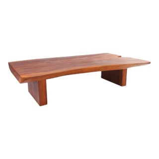 Organic Modern Natural Split End Living Edge Coffee Table For Sale