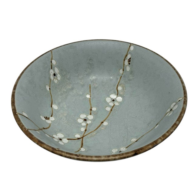Late 20th Century Japanese Shosun Early Spring Collection Mint Large 8 3/8” Ceramic Bowl Cherry Blossoms Design. This bowl...
