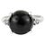 Vintage Black Star & Zircon Ring in White Gold Setting, Size 8.5 For Sale - Image 4 of 13