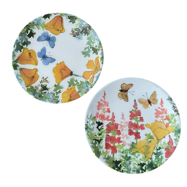 Canary Yellow Rainbow Gate Santa Fe New Mexico Floral Plate Handmade For Sale - Image 8 of 8