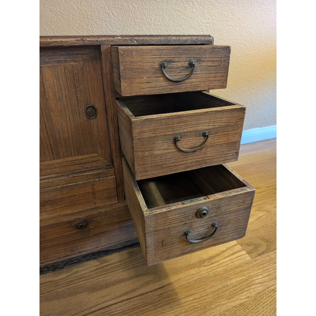 Wood Antique Japanese Ko-Tansu Merchant Chest, Circa 1900–1920 For Sale - Image 7 of 12