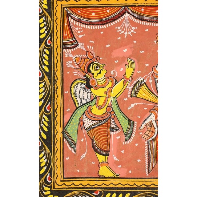 1950s Mid Century Pattachitra Orissa India Painting For Sale - Image 5 of 9
