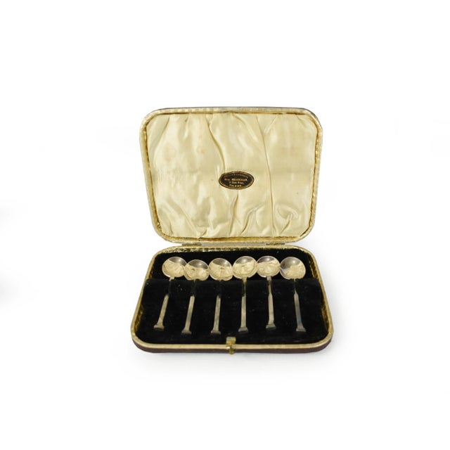 Silver English Antique Jewelr & Silversmith Wm. Morrison Js*s Silver Plated Tea Spoons in Original Box - Set of 6 For Sale - Image 8 of 8