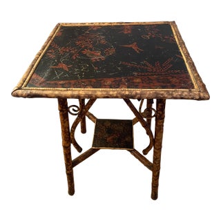 Late 19th Century Antique English Bamboo Chinoiserie Table For Sale