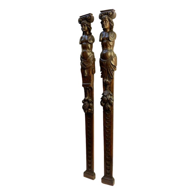 Antique Caryatids, 1600s, Set of 2 For Sale
