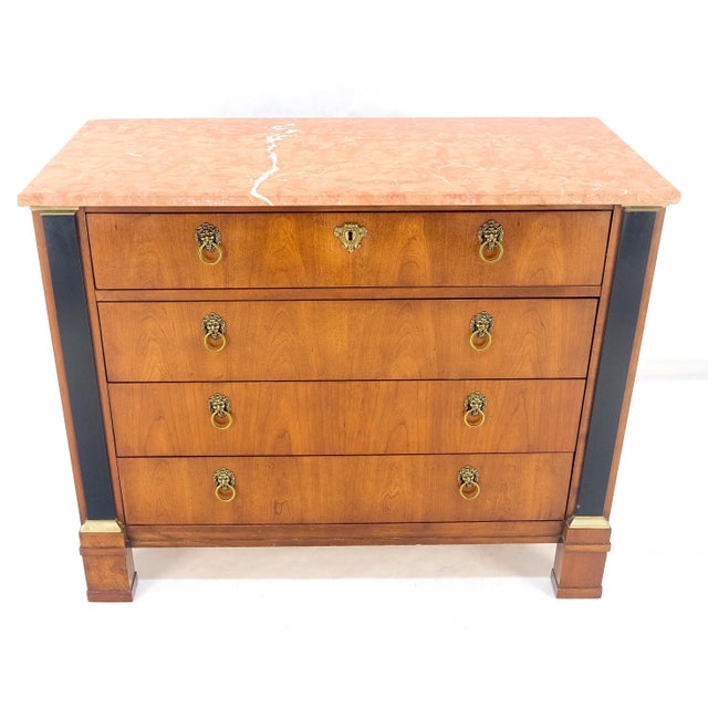 Baker 4 Drawer Marble Top Neoclassical Empire Revival Console Chest Dresser MINT For Sale - Image 14 of 15
