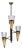Vintage Three-Light Suspended Lamp in Metal and Glass, Italy, 1950s For Sale