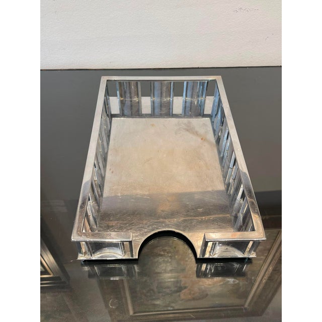 Modernist Chrome-Plated Metal Desk Set by Jacques Adnet, 1930, Set of 3 For Sale - Image 10 of 18