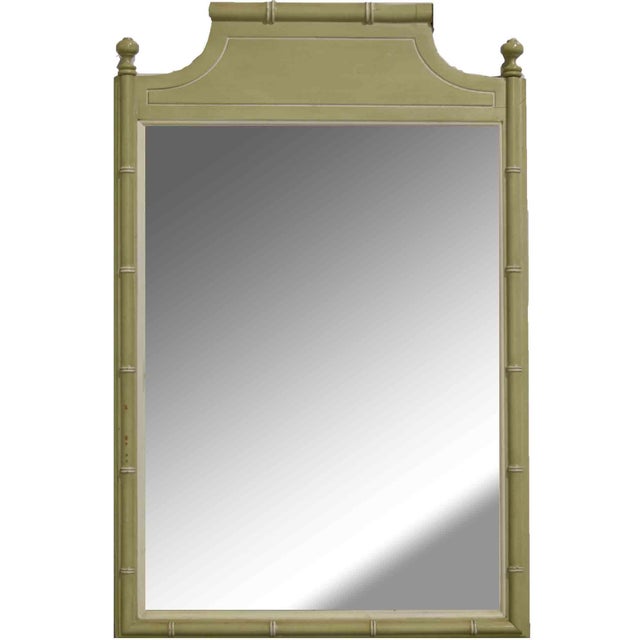 Vintage Hollywood Regency Faux Bamboo Wall Mirror by Henry Link For Sale - Image 9 of 9