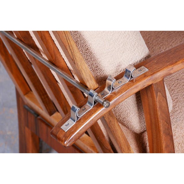 Art Deco Reclining Armchair in Walnut & High Gloss, Czech. 1920s For Sale - Image 11 of 16