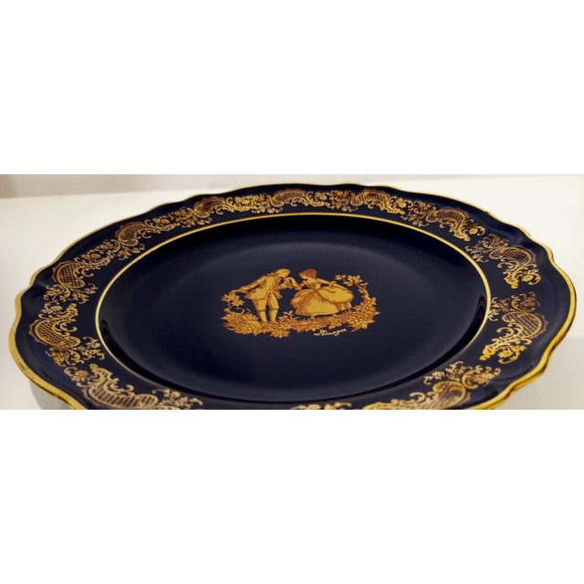 Vintage French Limoges Plate with 24K Gold, 1940 For Sale - Image 9 of 11