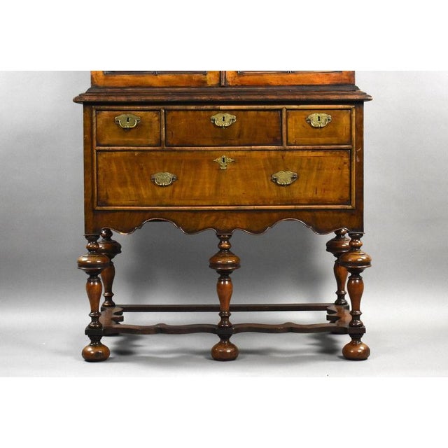 Antique Queen Anne Style Walnut Cabinet on Stand, 1900 For Sale - Image 4 of 15