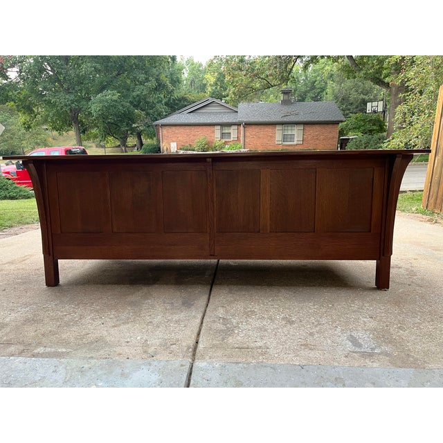 Mission Stickley Mission Oak Arts & Crafts Prairie Sofa For Sale - Image 3 of 12