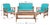 Transitional Fontana 4-Piece Outdoor Set, Natural/Aqua For Sale - Image 3 of 10