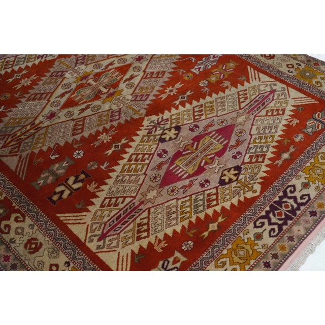 1950s Vintage Turkish Wool Rug 4'10'' X 6'8'' For Sale - Image 5 of 11
