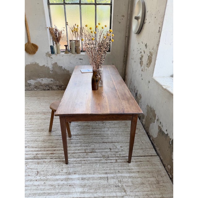 Oak Farmhouse Table with Spindle Legs, 1950 For Sale - Image 10 of 18